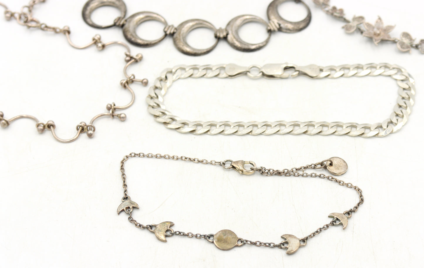 Group lot of 7 Vintage 925 sterling silver bracelets