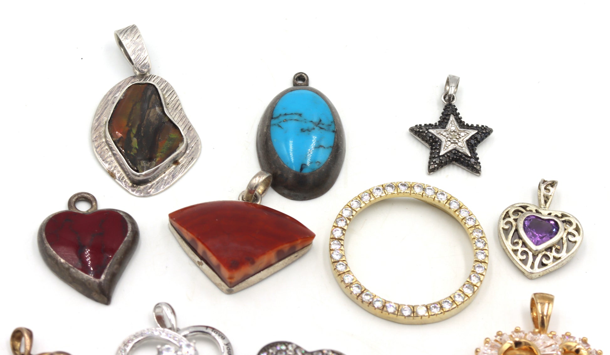 Group lot of Vintage 925 sterling silver pendants