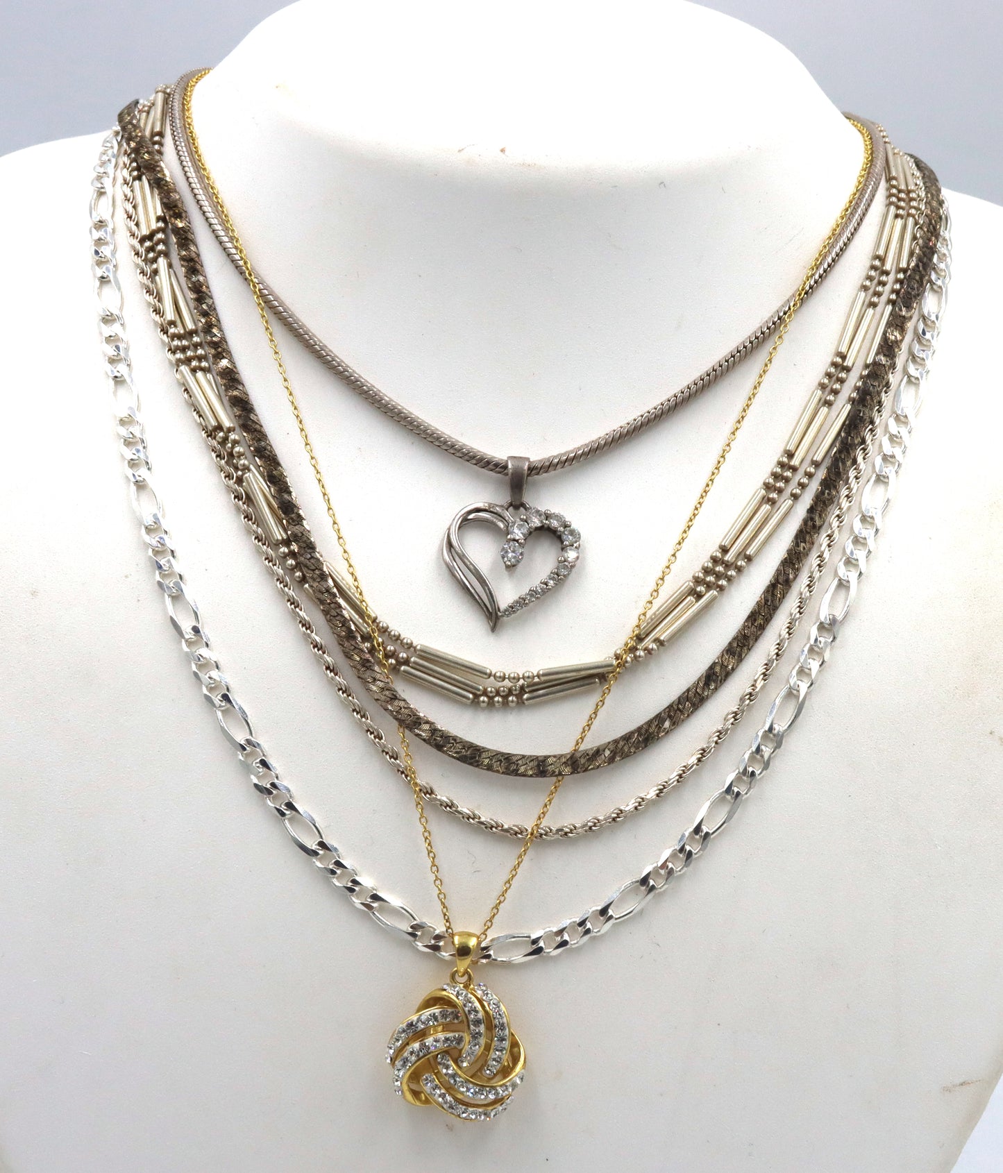 Group lot of 6 vintage 925 sterling silver necklaces