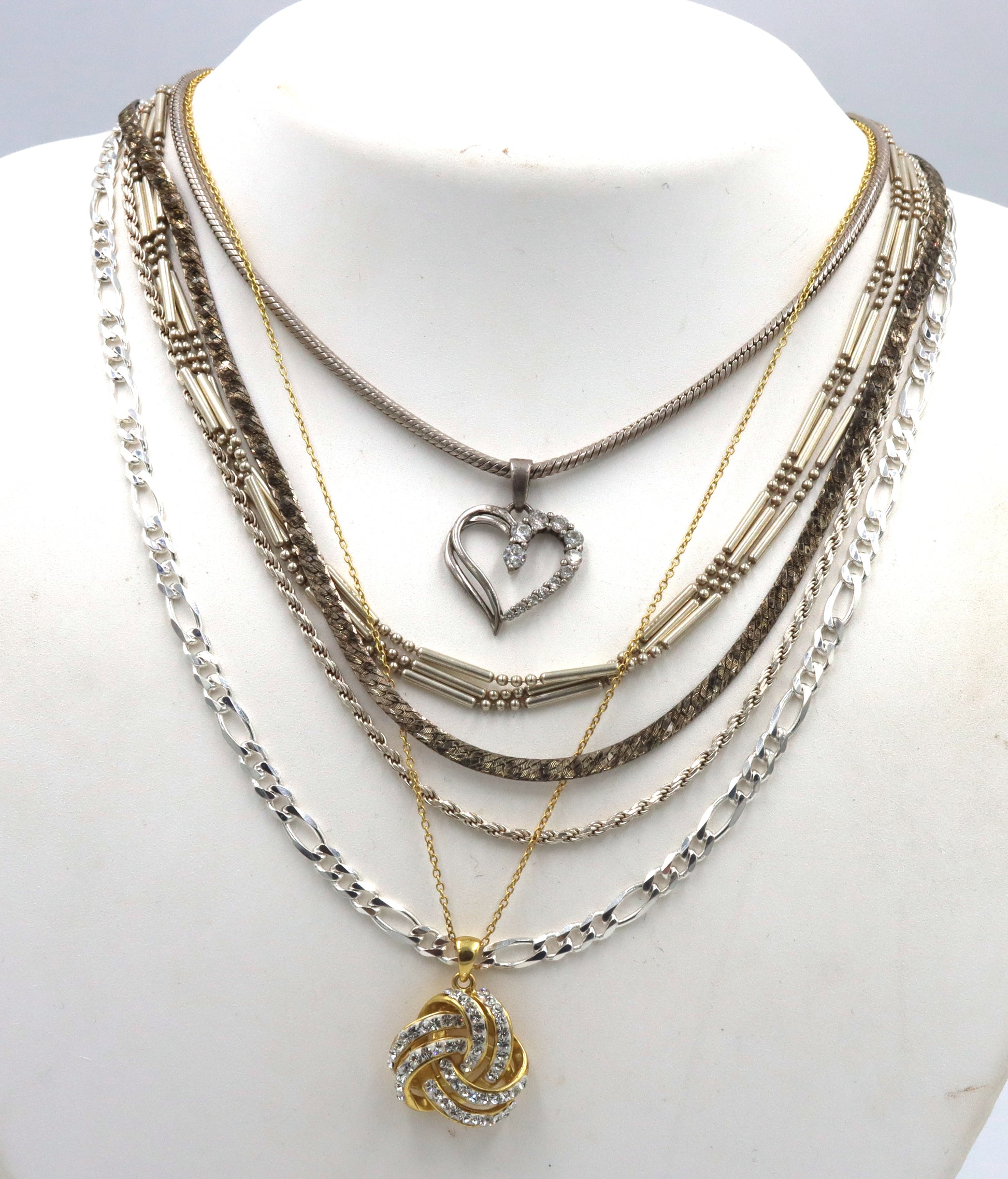 Group lot of 6 vintage 925 sterling silver necklaces