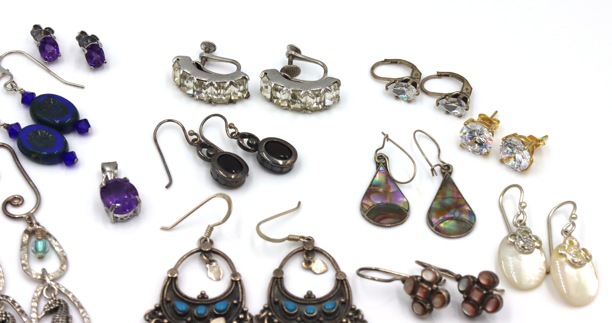 Group lot of Vintage 925 sterling silver earrings