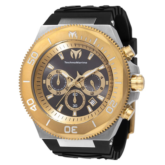 Technomarine Men's Manta Quartz Gold, Black Dial Watch