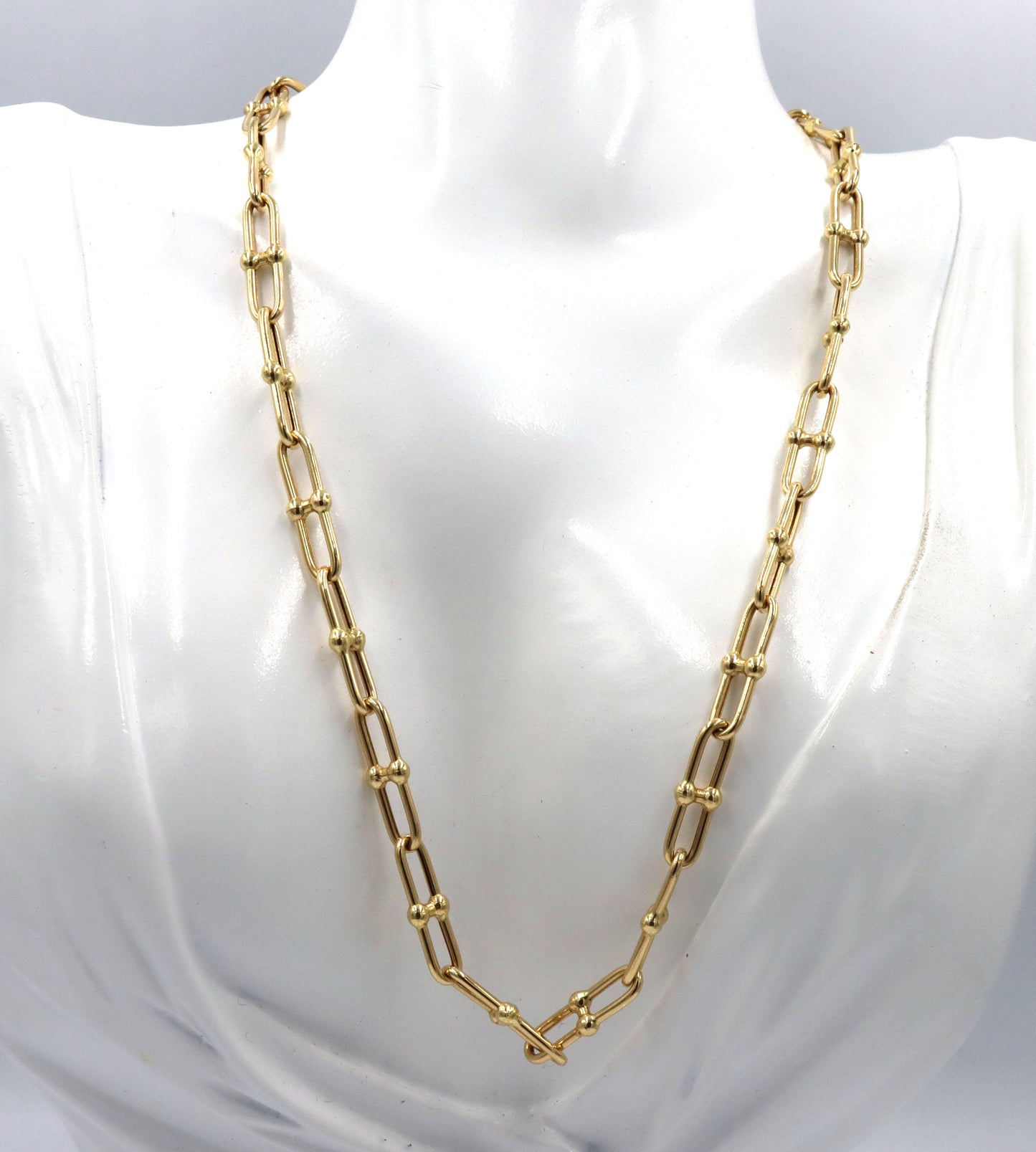 18kt Yellow gold paper clip chain necklace
