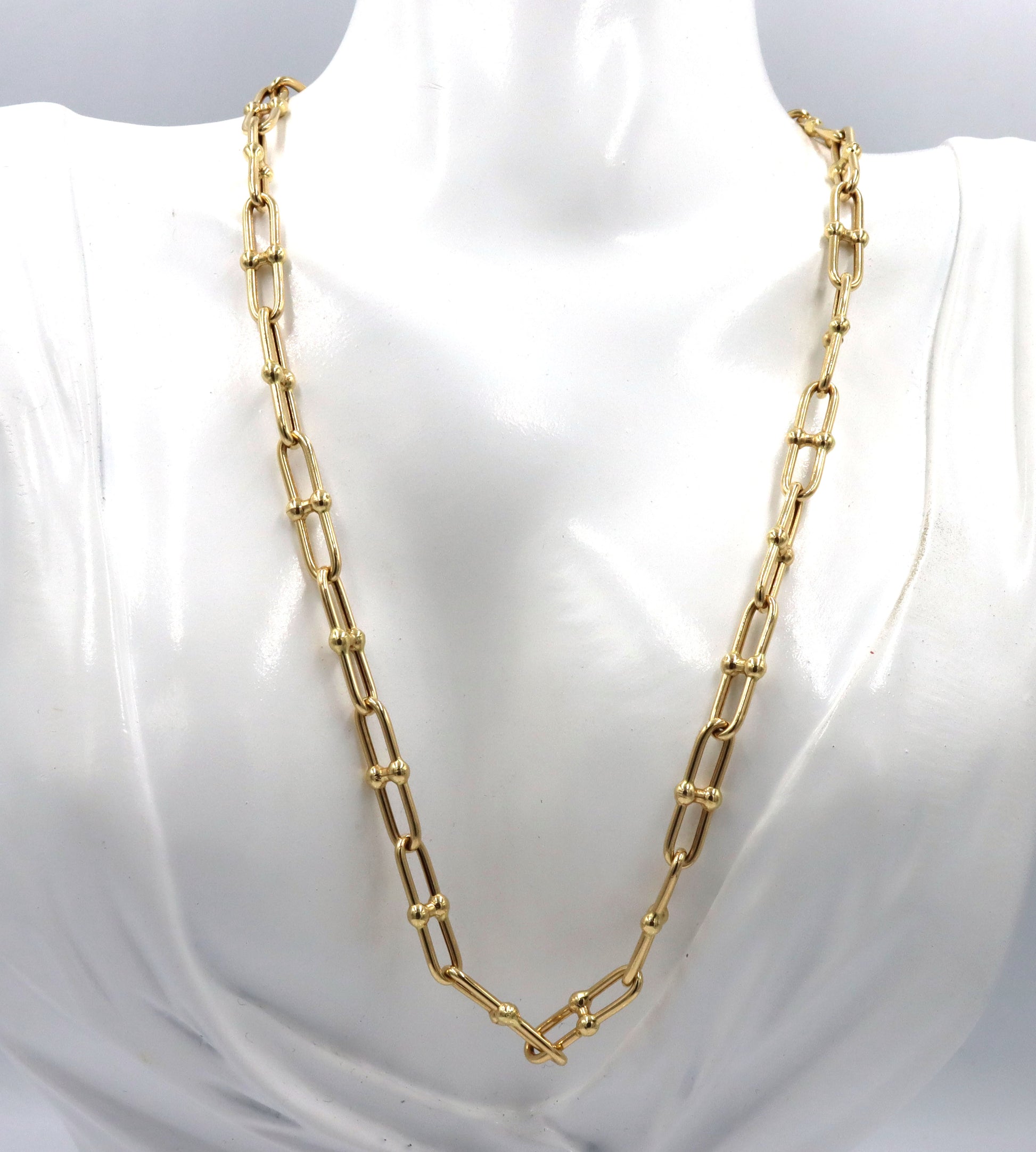 18kt Yellow gold paper clip chain necklace