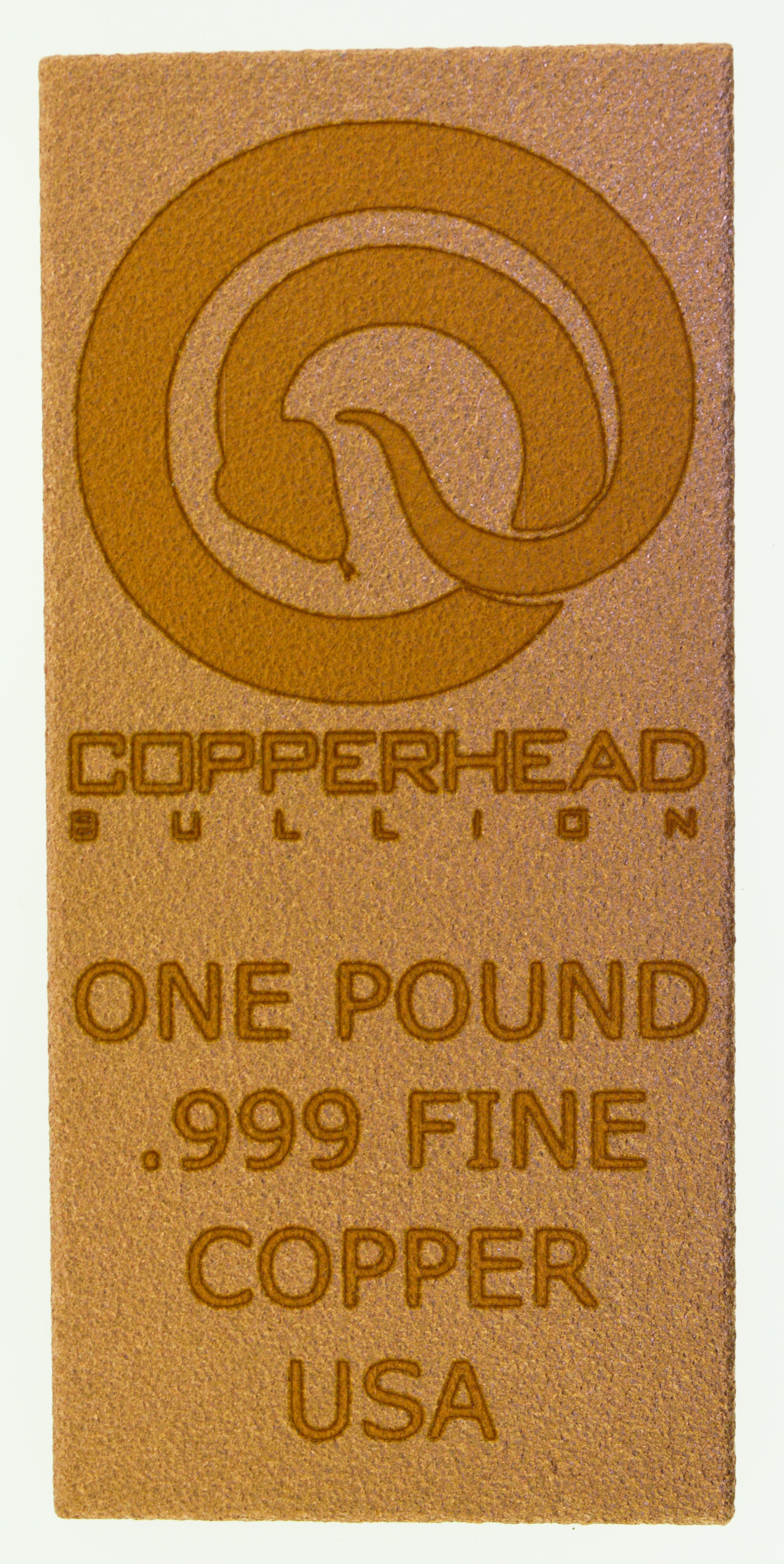 Copperhead Bullion Design (1 Pound lb - 16 oz) .9999 Copper Bar