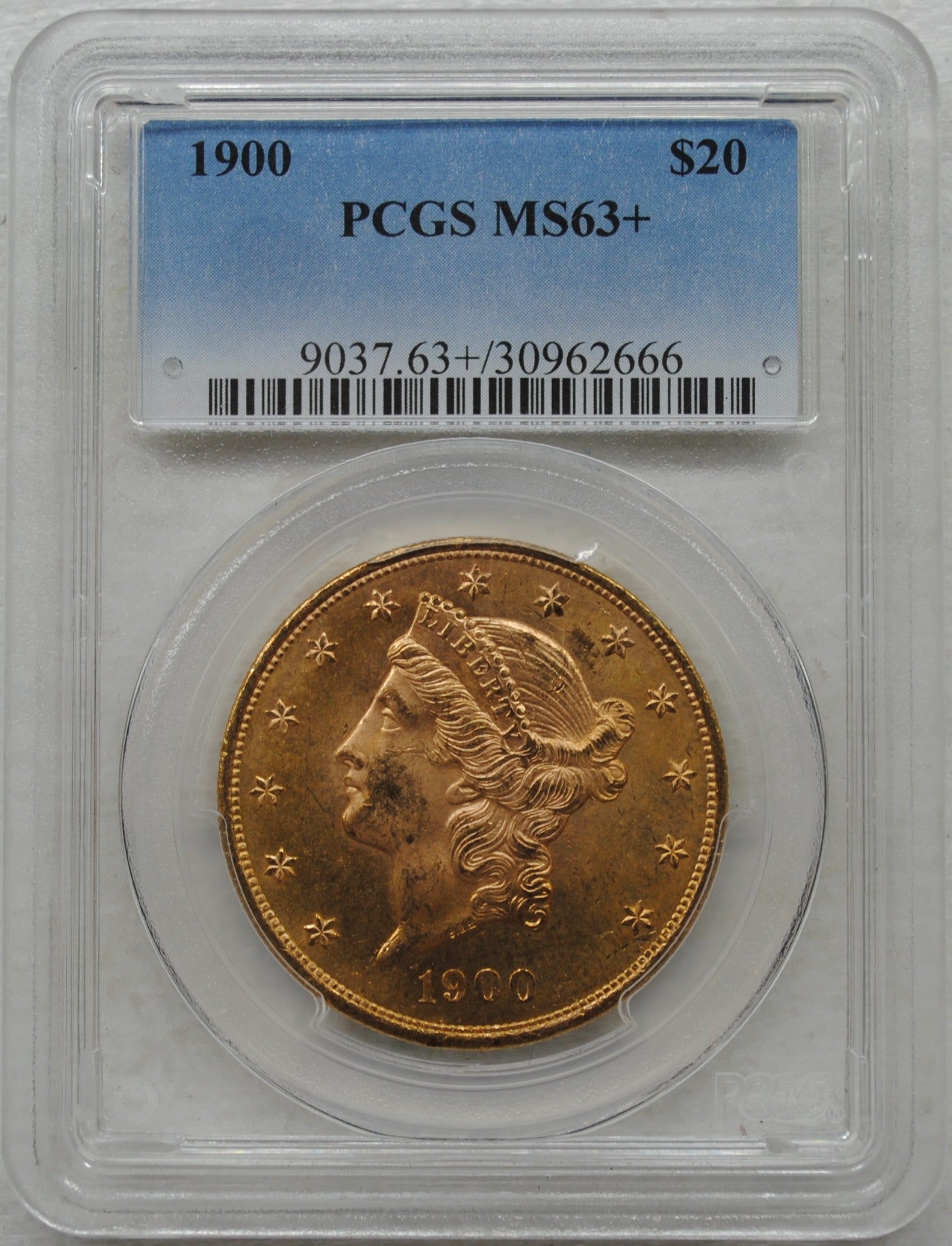 1900 $20 Liberty PCGS MS63+
