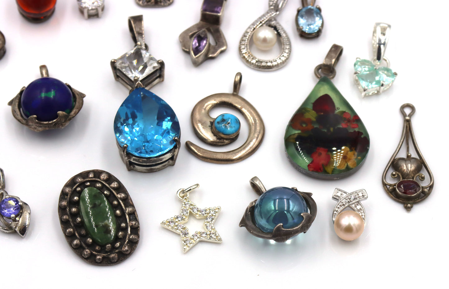 Lot of vintage 925 sterling silver pendants and charms