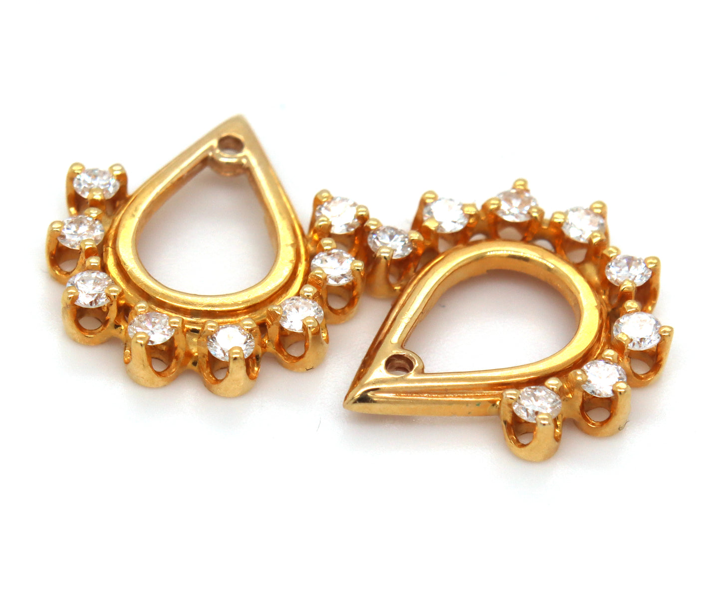 14kt Yellow gold 0.65ctw teardrop diamond jacket earrings