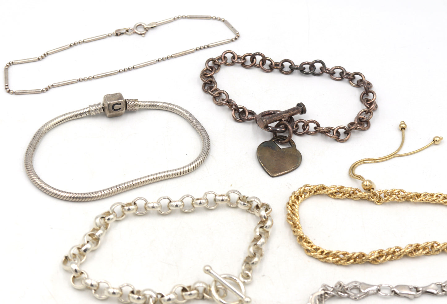 Vintage 925 sterling silver group lot of 7 bracelets
