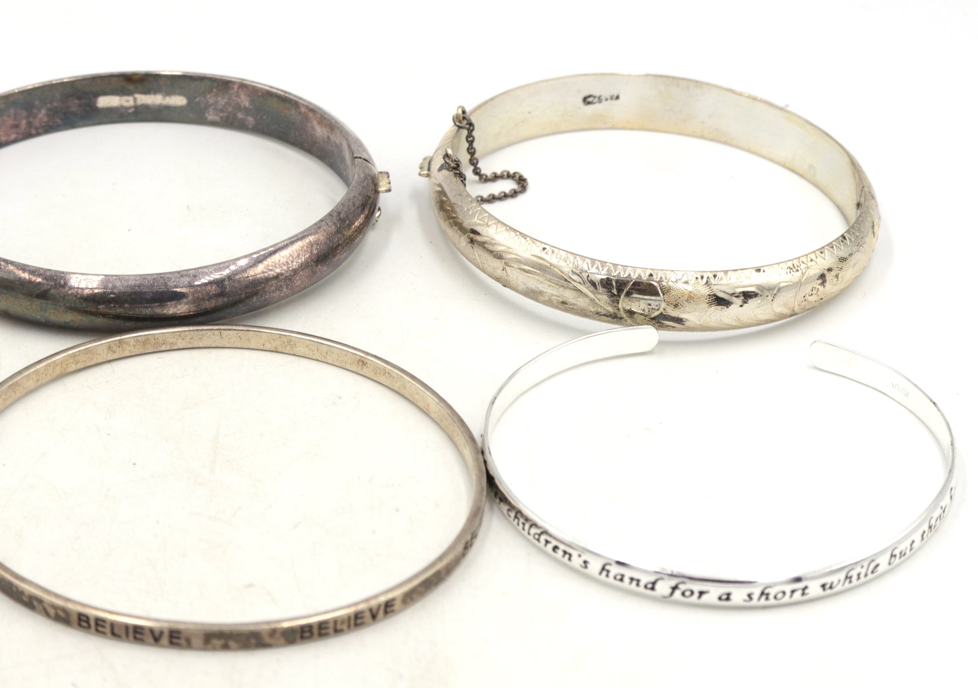 Group lot of Vintage 925 sterling silver bangles