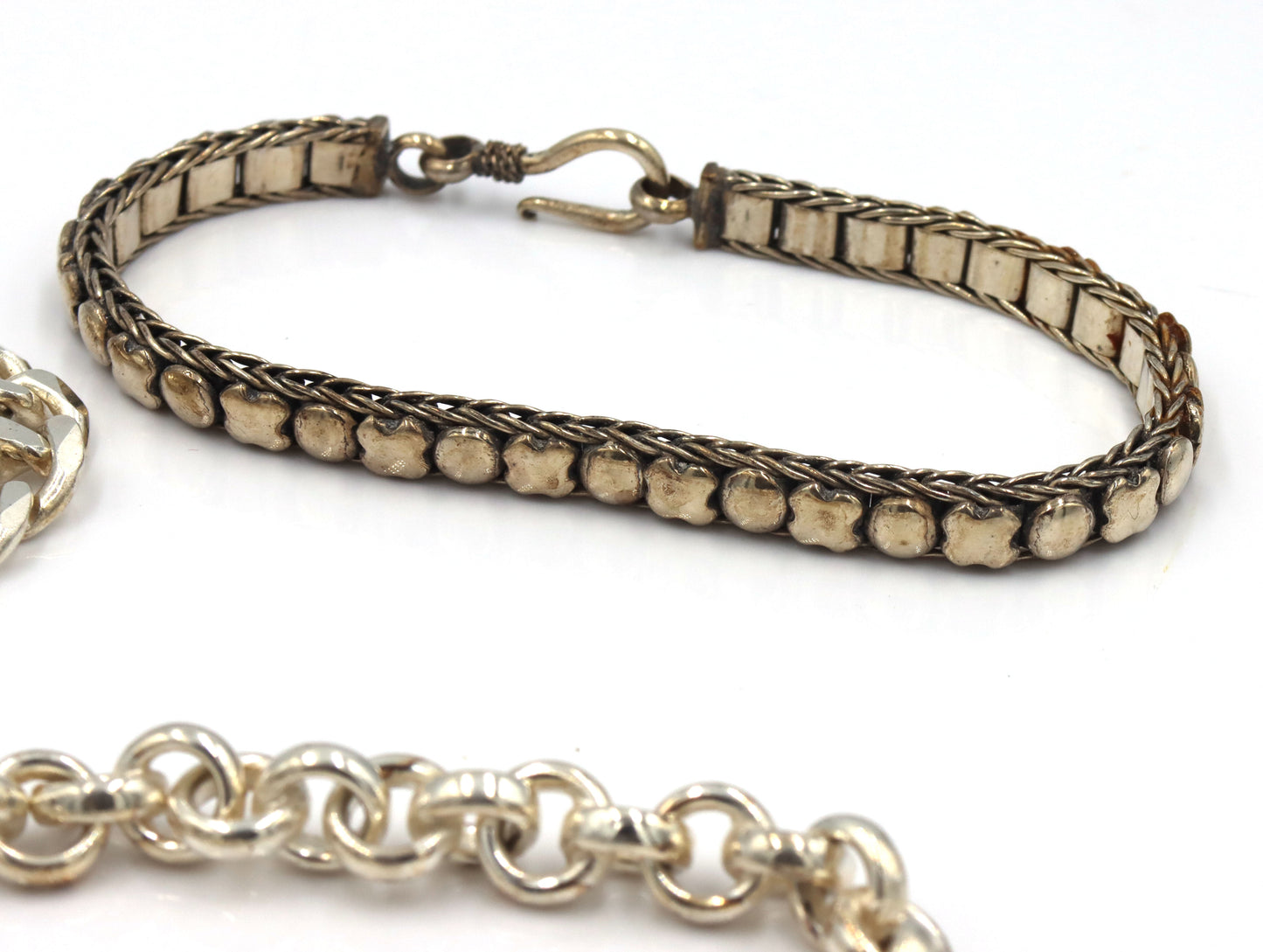 Group of 3 vintage 925 sterling silver bracelets