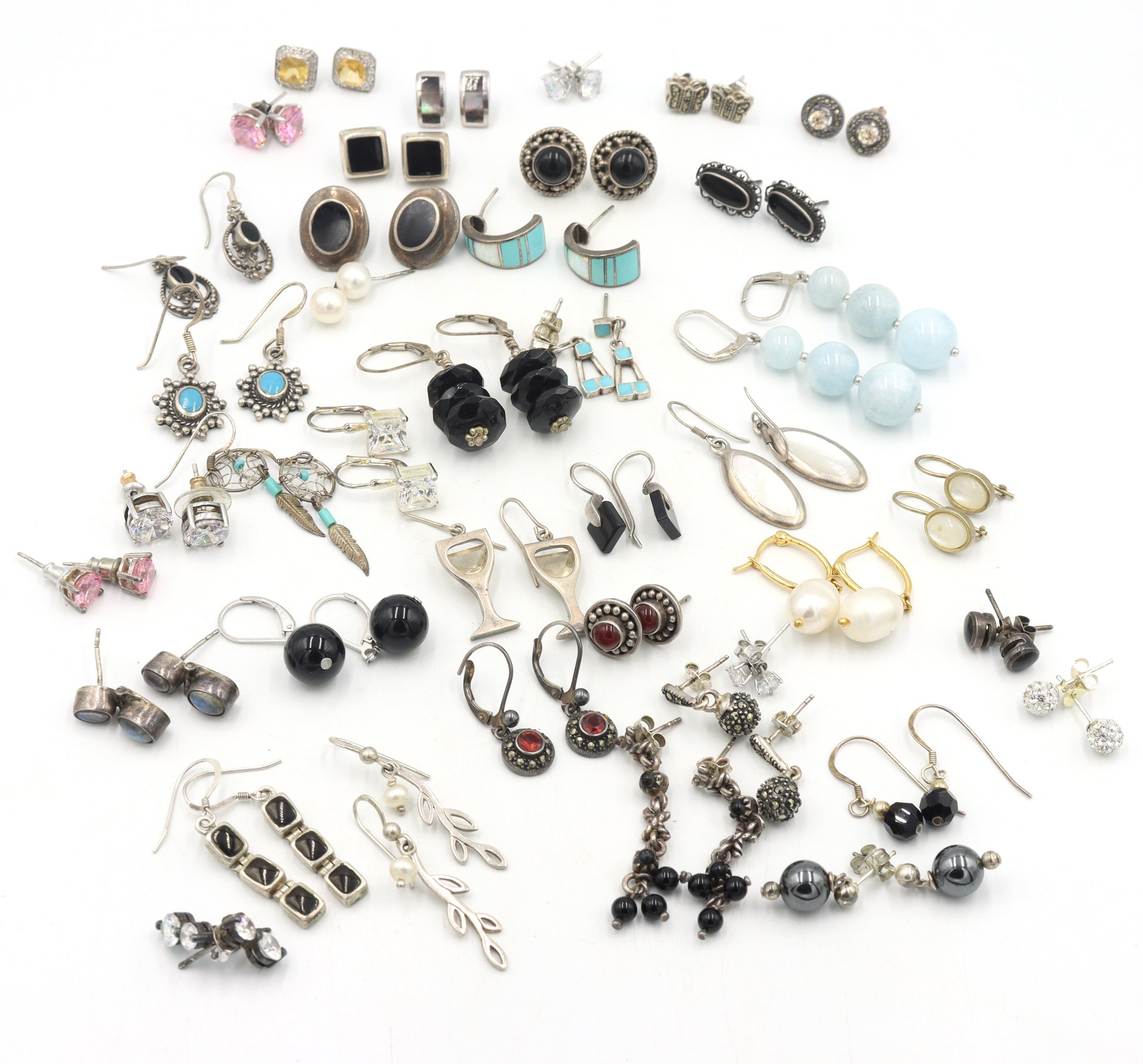 Group lot of Vintage 925 sterling silver earrings