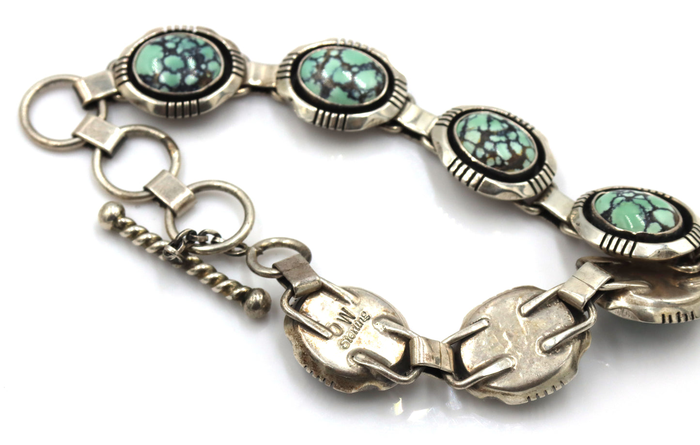 925 Vintage Sterling Silver Turquoise and multi Stone Bracelet Lot