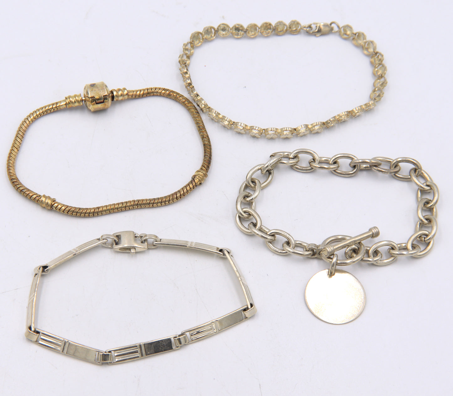 Group Lot of 4 Vintage 925 Sterling Silver  Bracelets