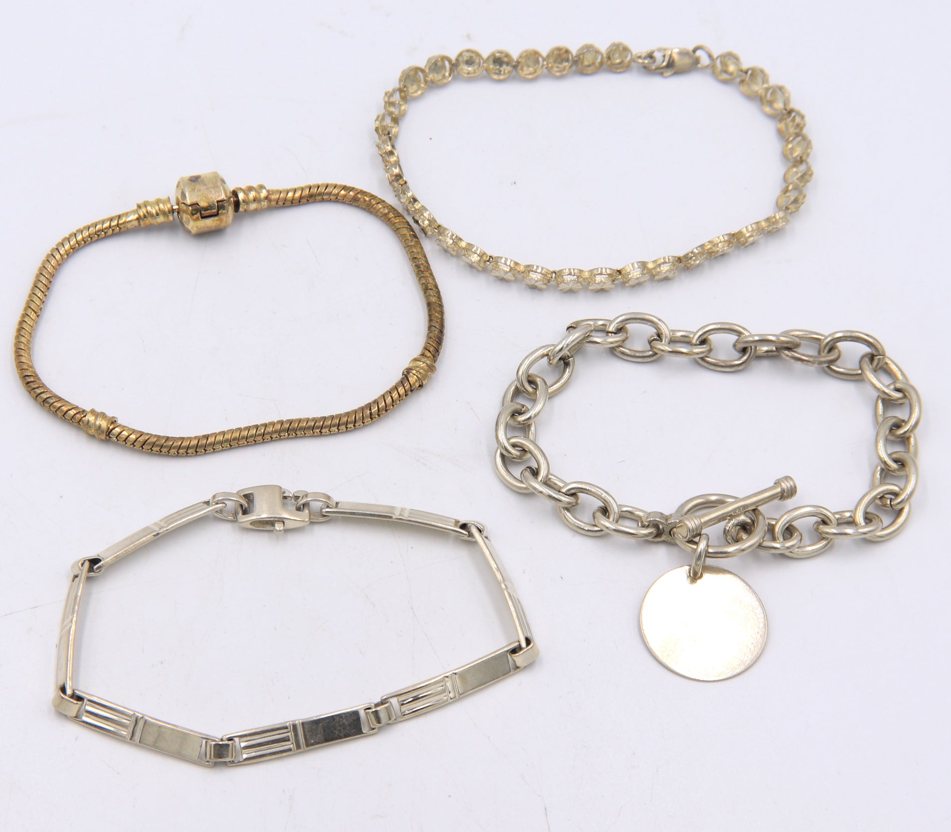 Group Lot of 4 Vintage 925 Sterling Silver  Bracelets