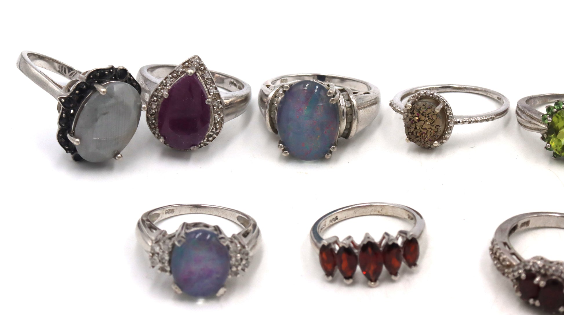 Big group lot of Vintage 925 sterling silver rings