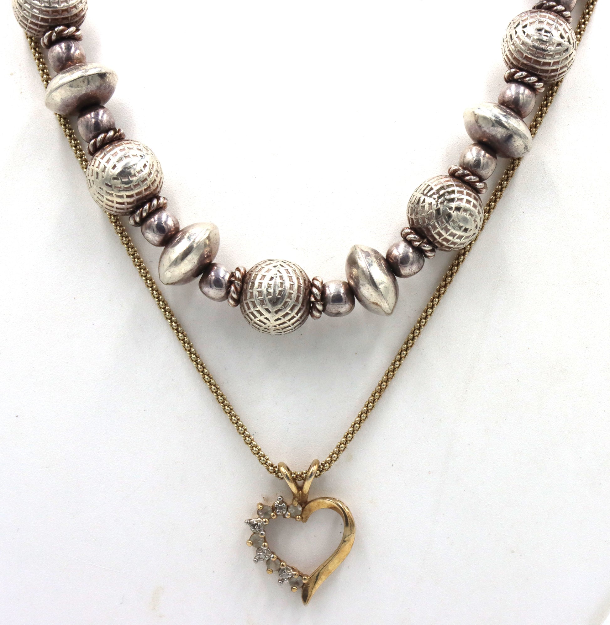 Lot of 2 vintage 925 sterling silver necklaces