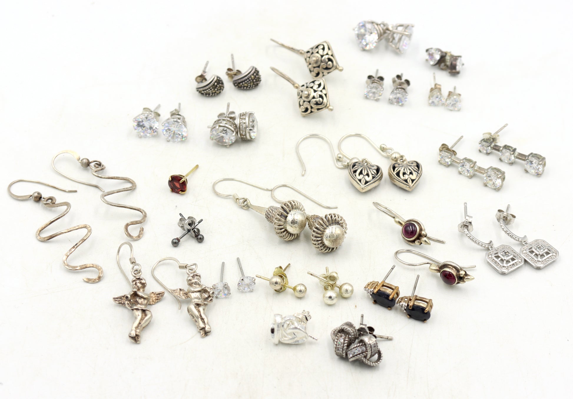 Group lot of Vintage 925 sterling silver earrings