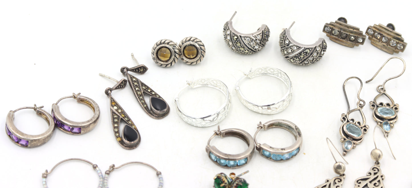 Group lot of Vintage 925 sterling silver earrings