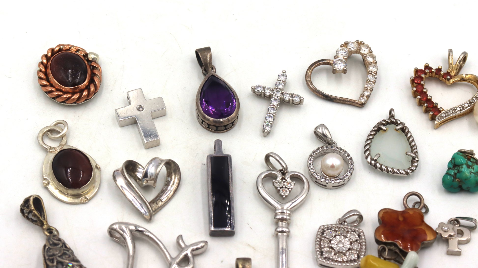 Group lot of vintage 925 sterling silver pendants