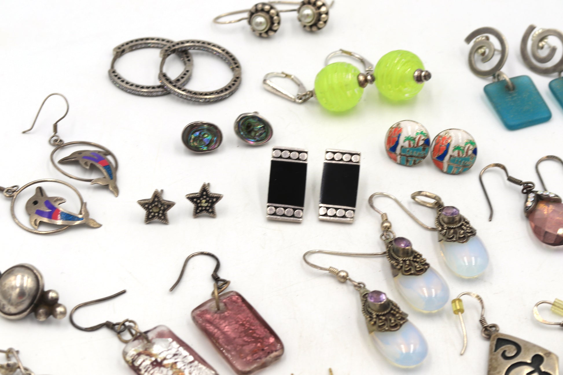 Group lot of Vintage 925 sterling silver earrings