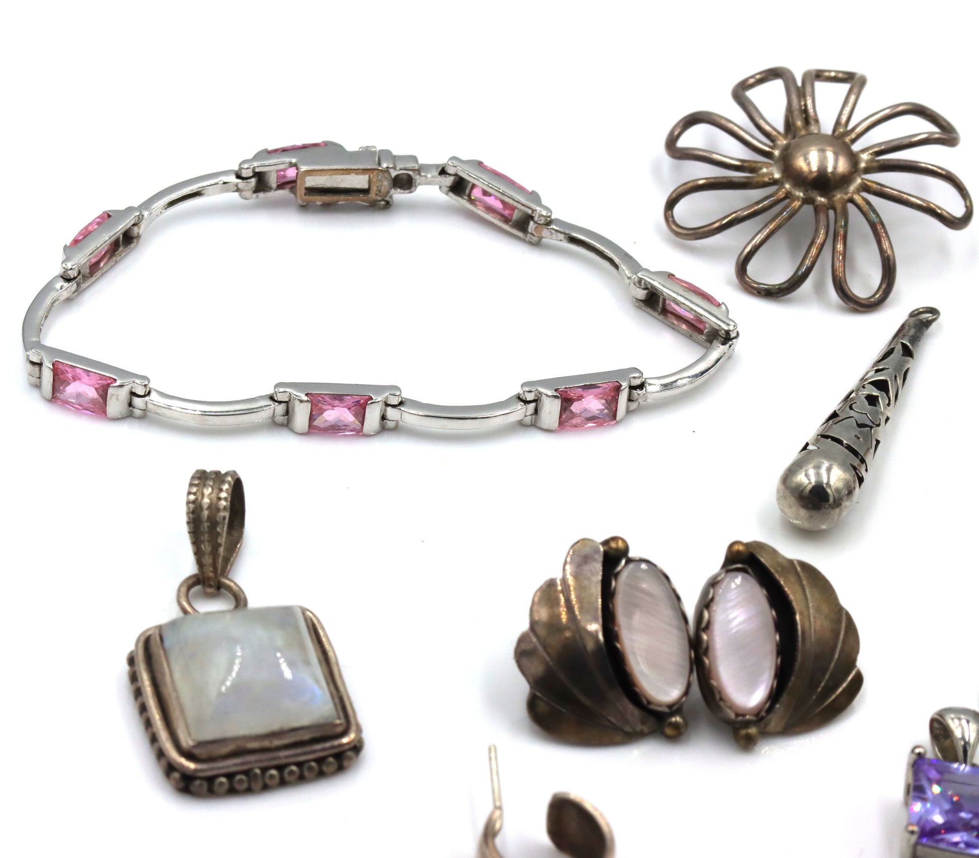 Vintage 925 sterling silver group lot of mis jewelry