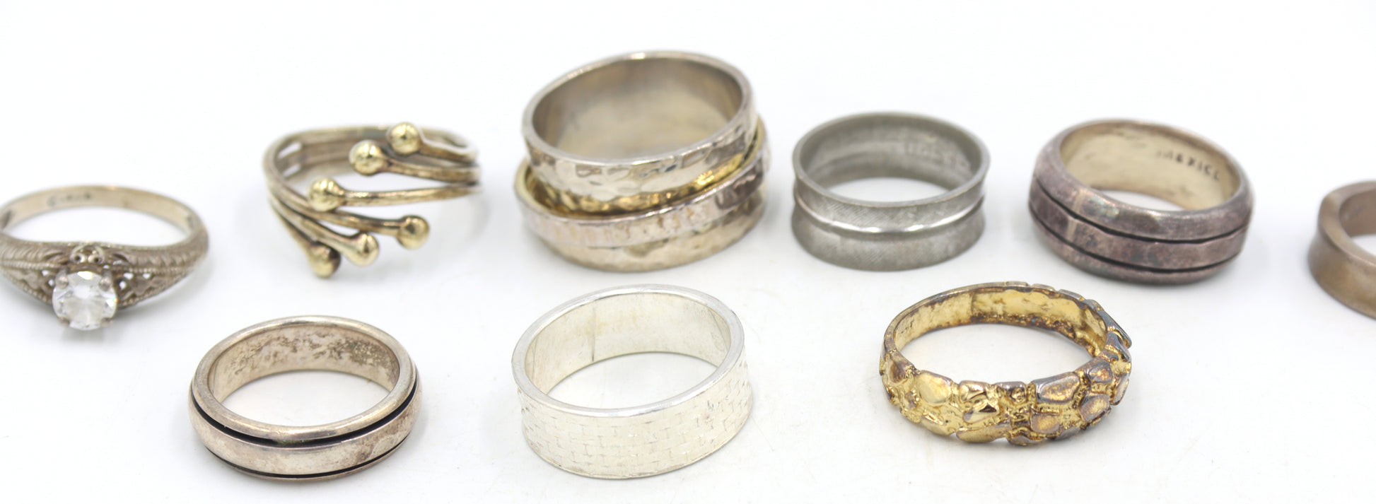 Group lot of Vintage 925 sterling silver rings