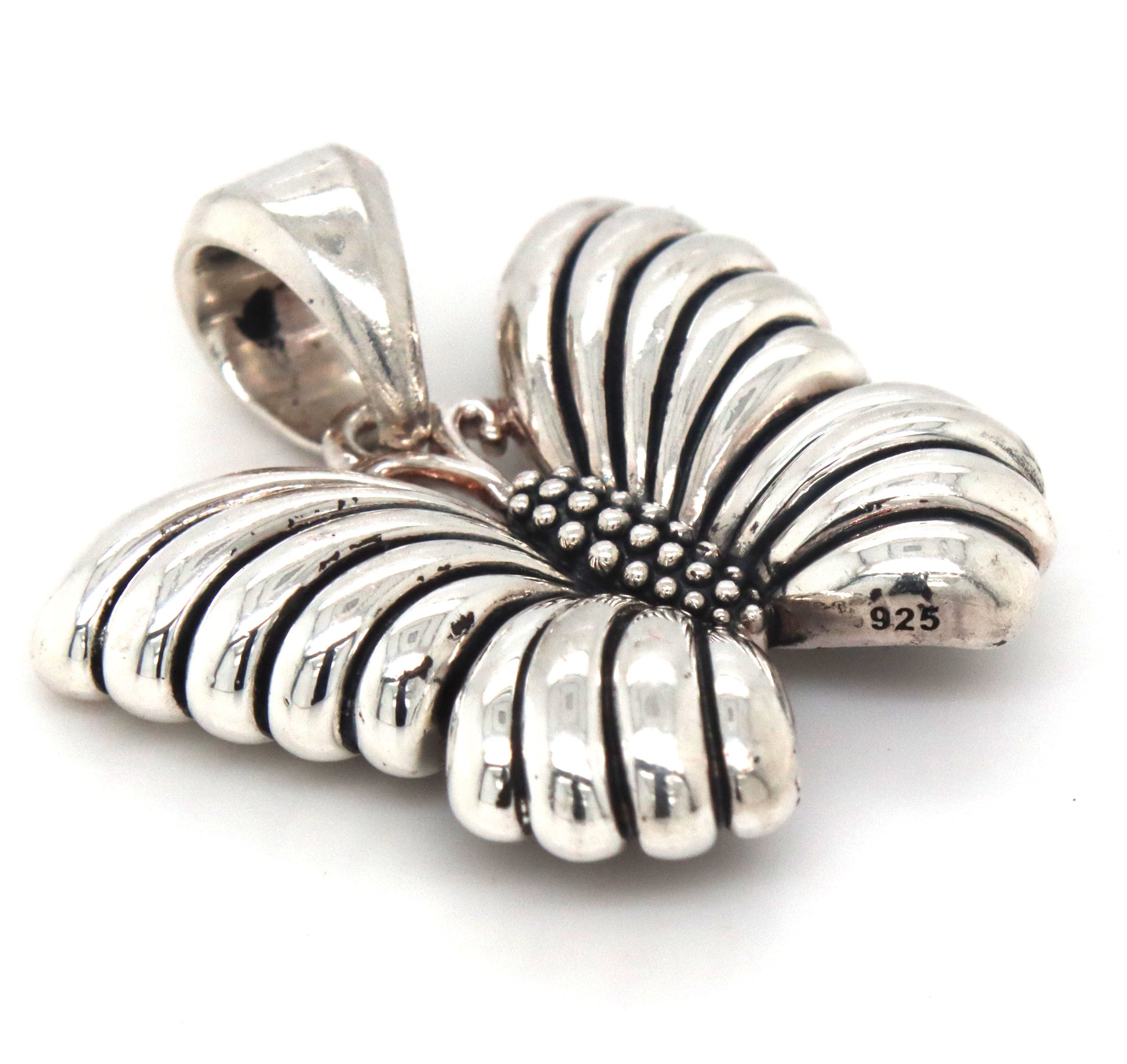 925 Sterling silver Lagos Caviar butterfly pendant