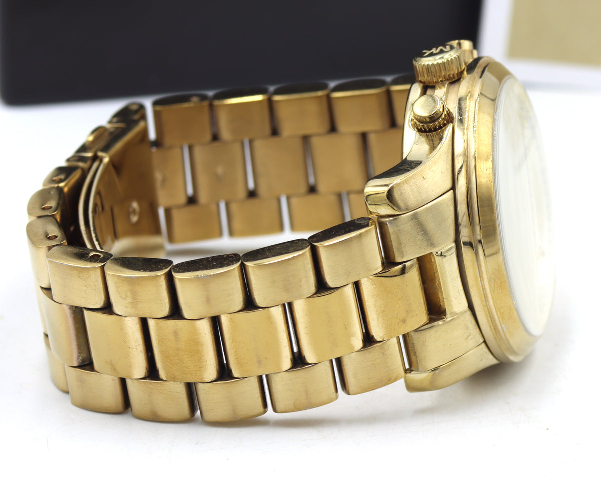 Micheal Kors mid size Chronograph gold tone watch