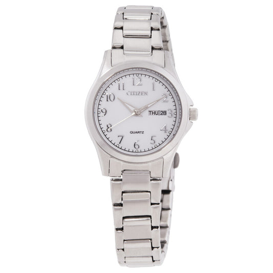 Citizen Quartz White Dial Stainless Steel Ladies Watch