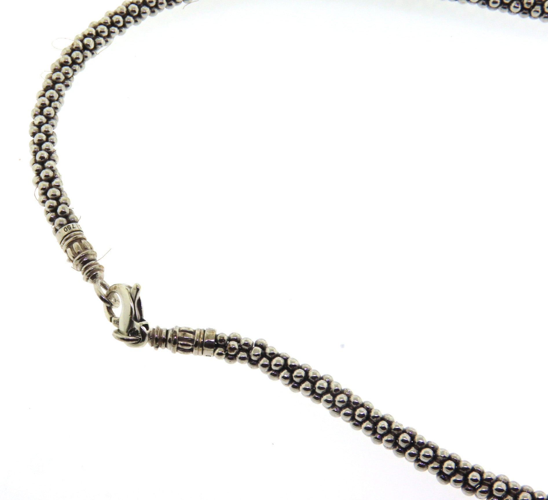 Sterling Silver Lagos Caviar Bar Necklace