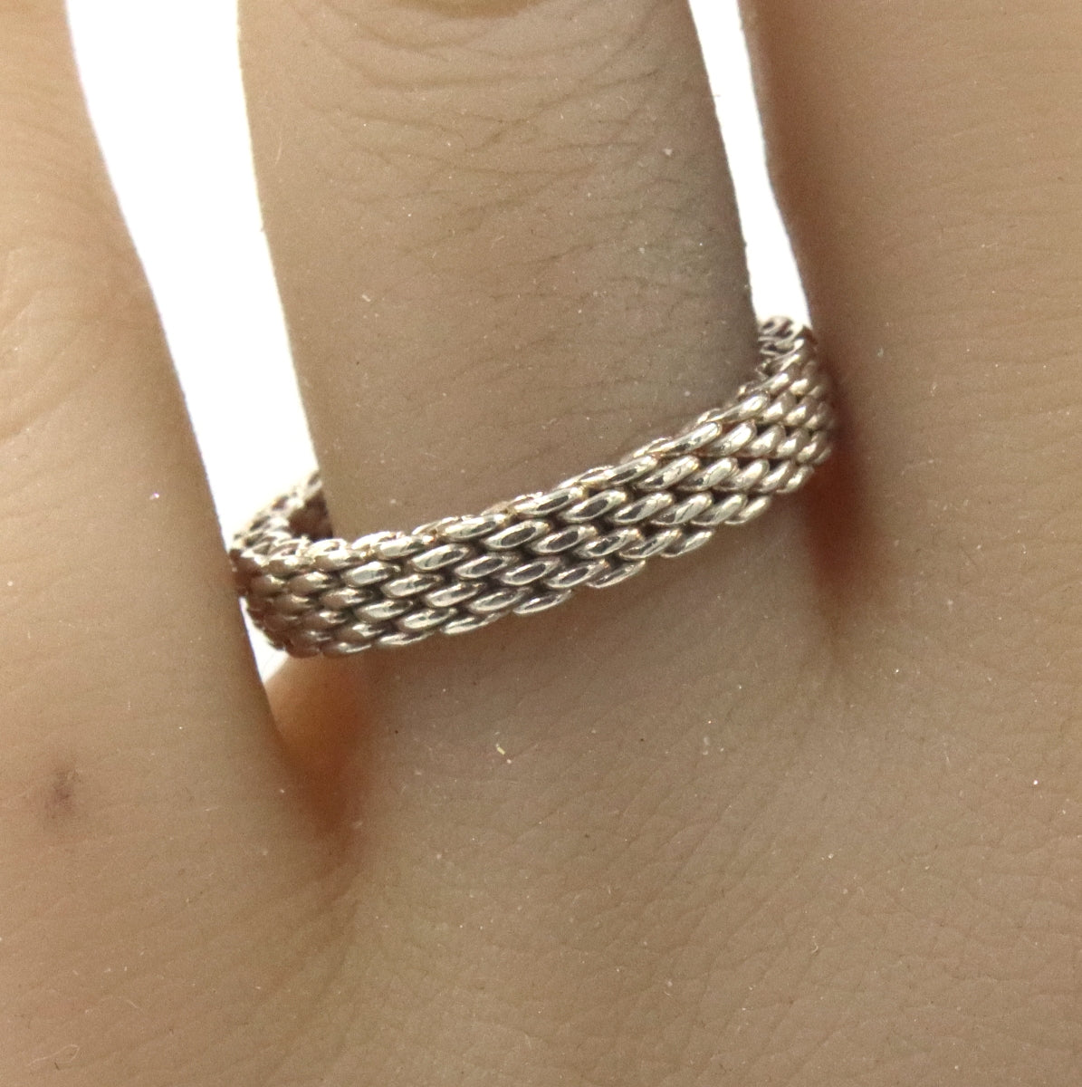 925 Sterling silver Tiffany & Co Somerset Narrow mesh band