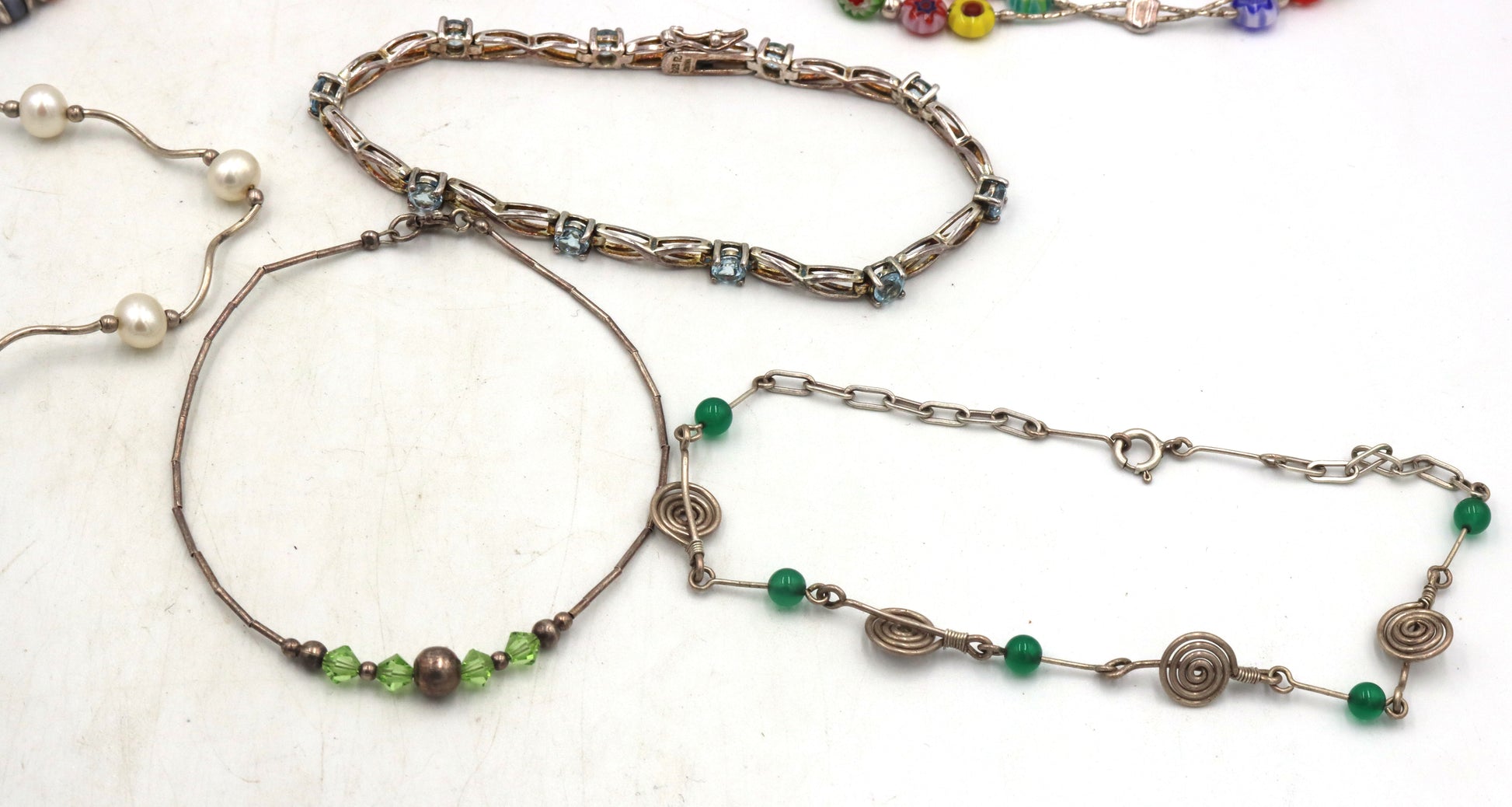 Group of 10 vintage 925 sterling silver bracelets