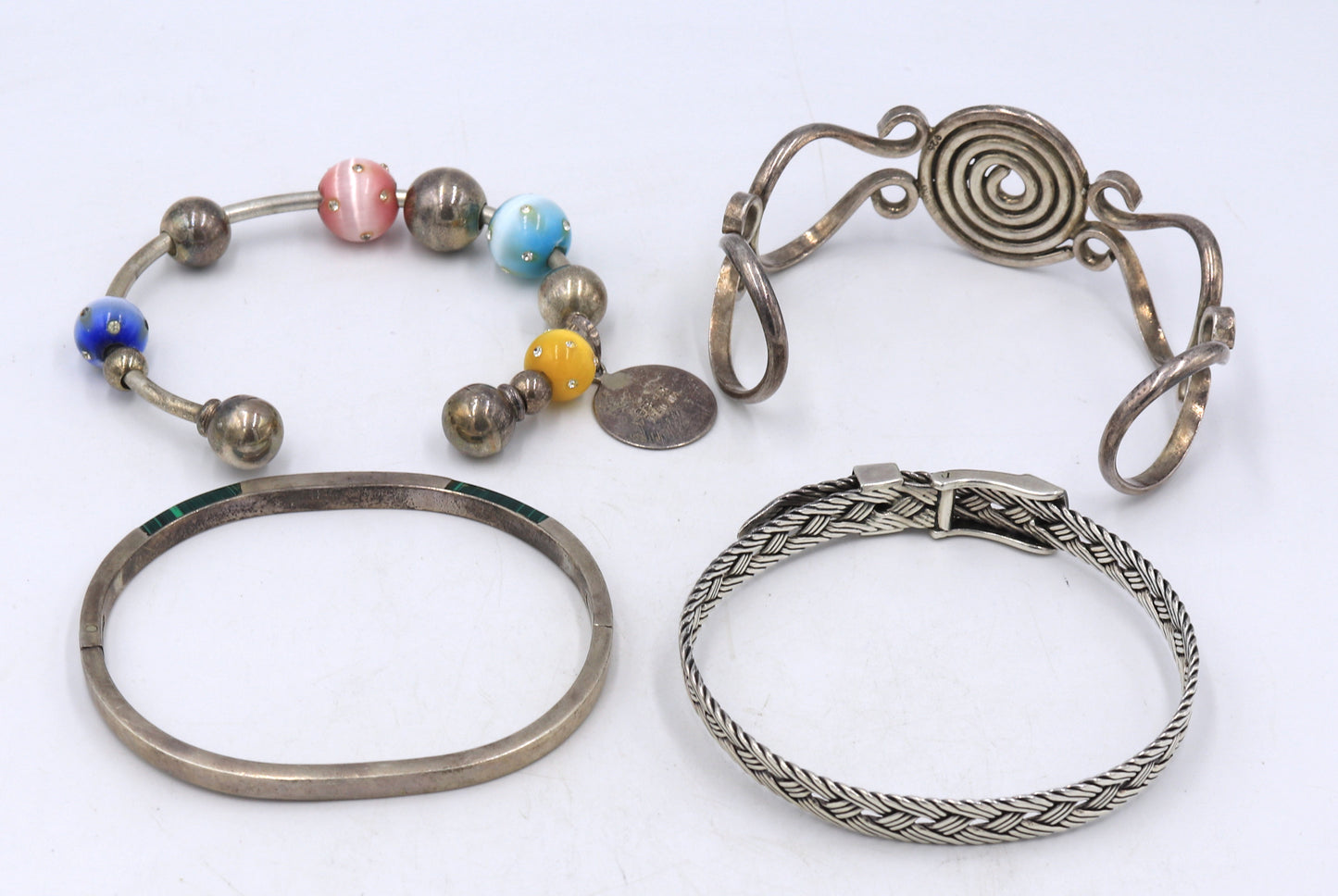 Group lot of Vintage 925 sterling silver Bangles