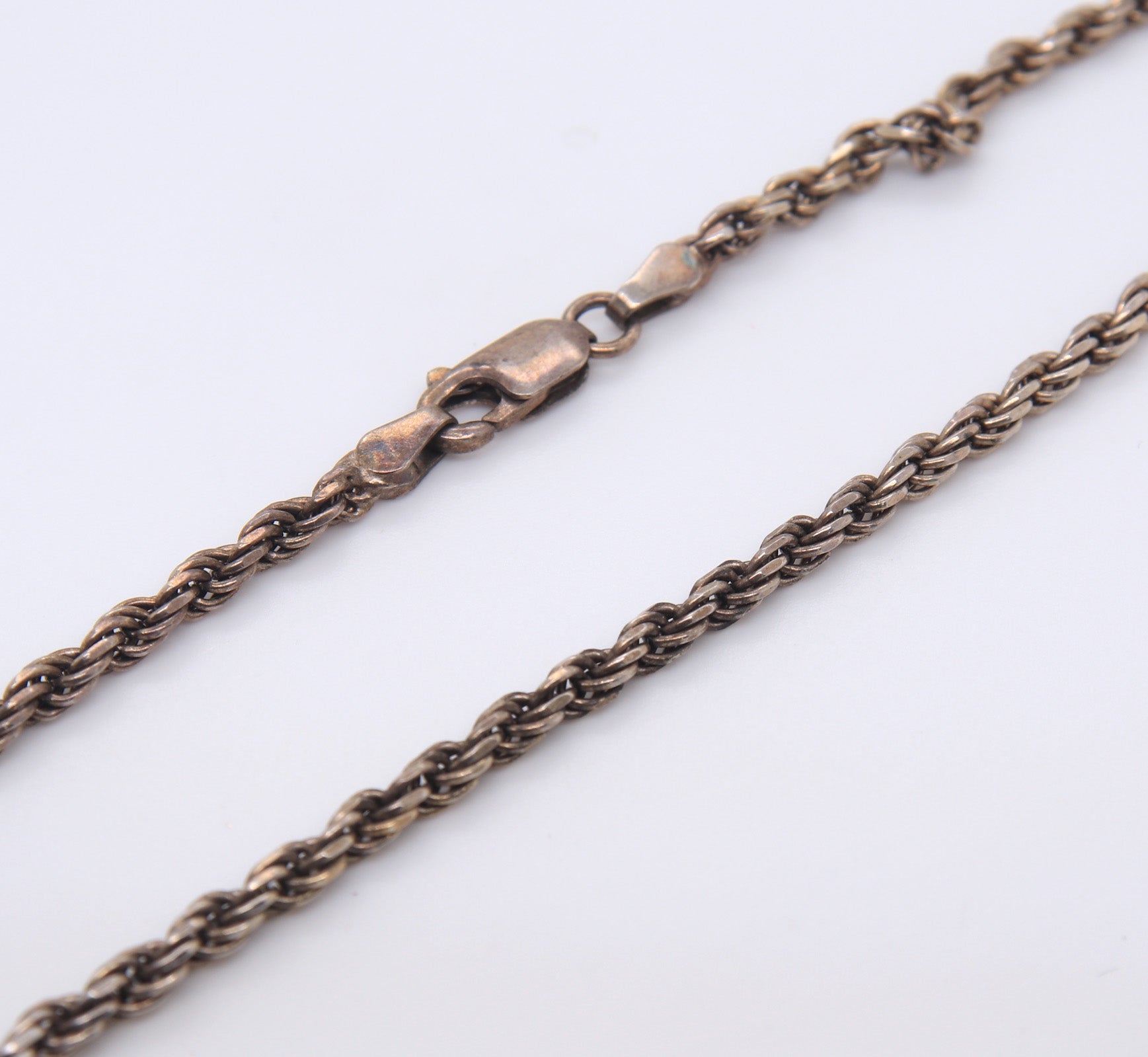 Vintage Sterling Silver Rope Chain Necklace