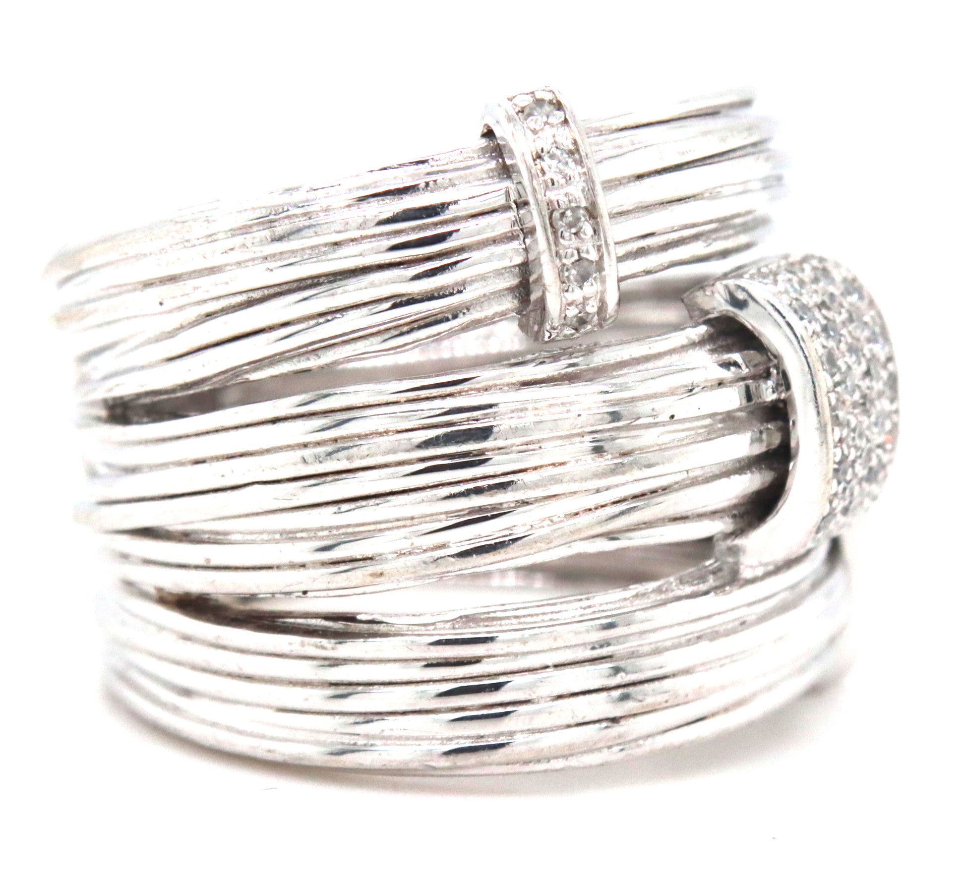 925 Sterling silver multi band wide band