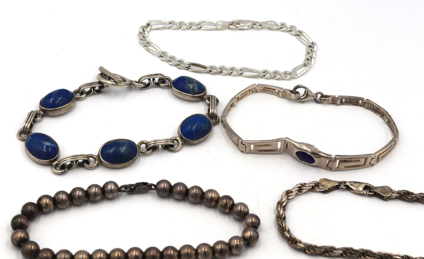 Group lot of 7 Vintage 925 sterling silver bracelets