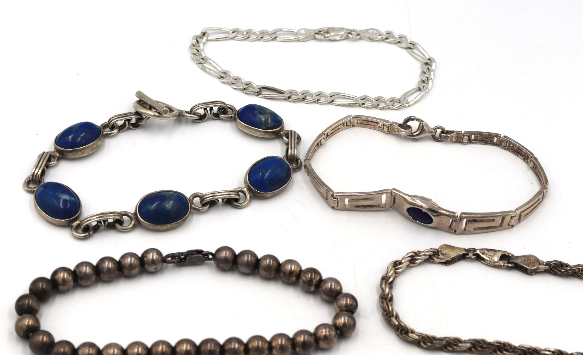 Group lot of 7 Vintage 925 sterling silver bracelets