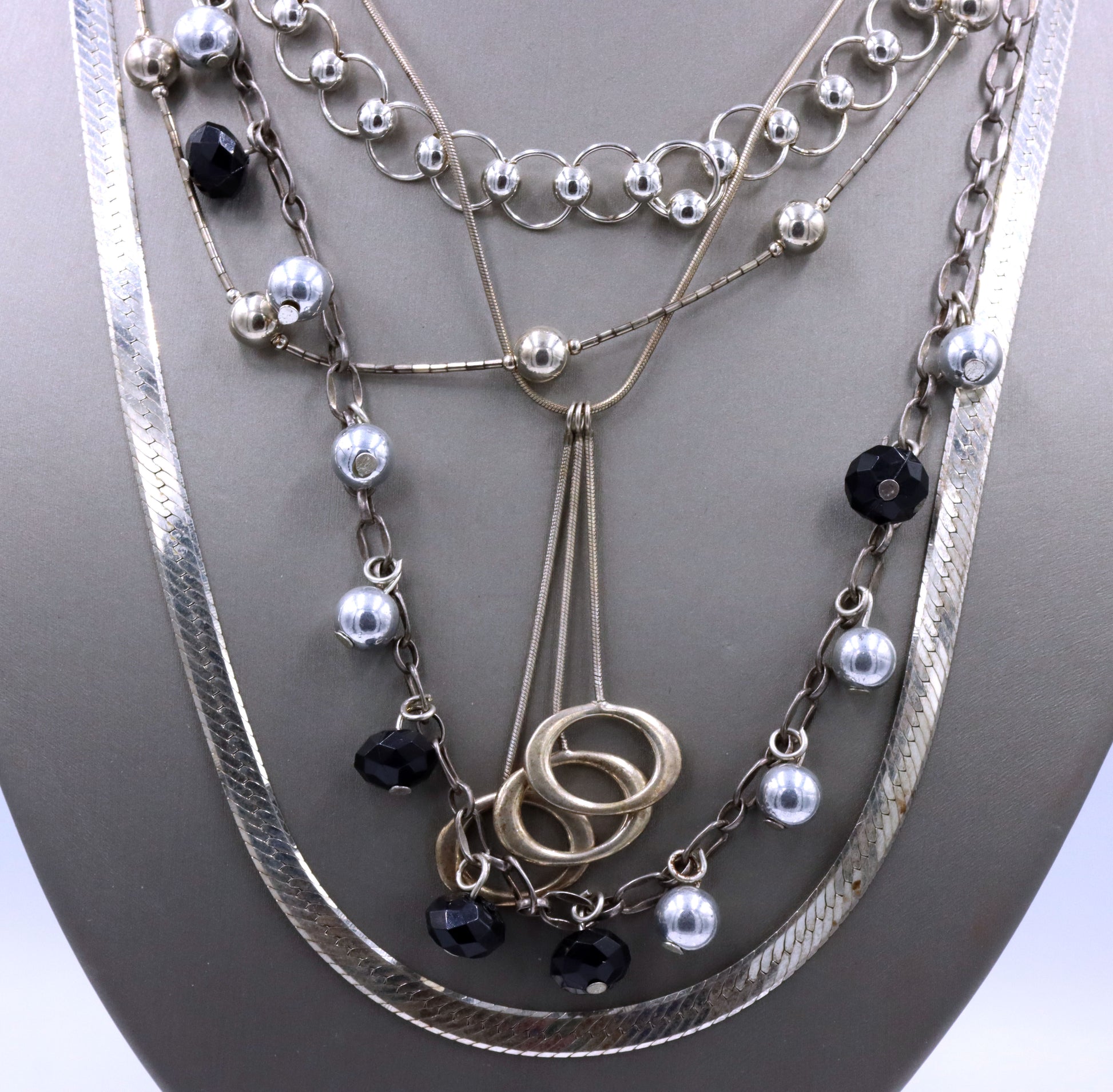 Group lot of 5 Vintage 925 sterling silver necklaces