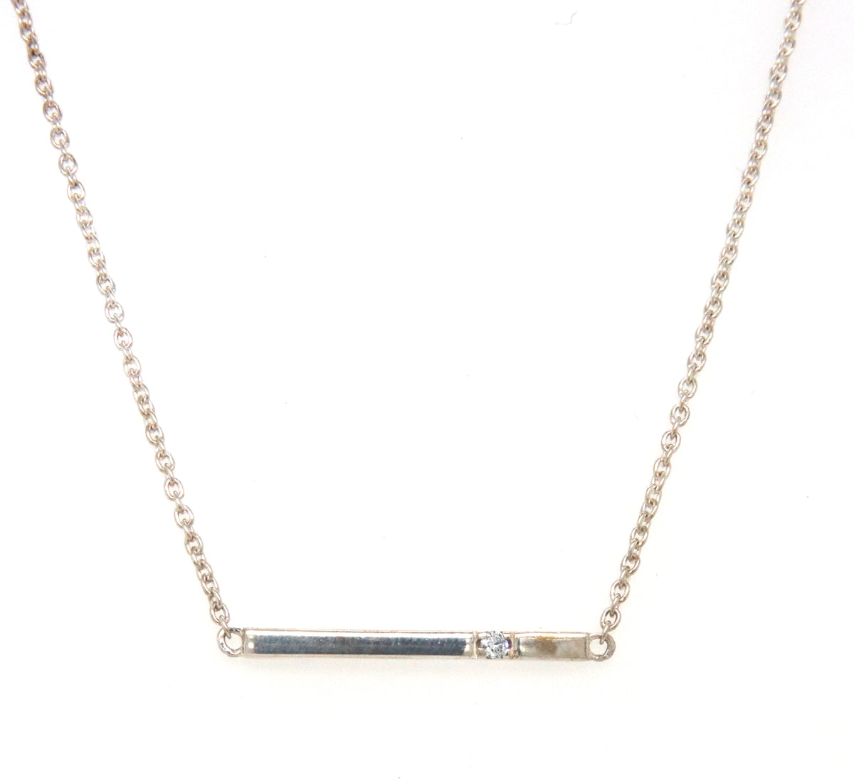 925 Sterling silver bar pendant on chain
