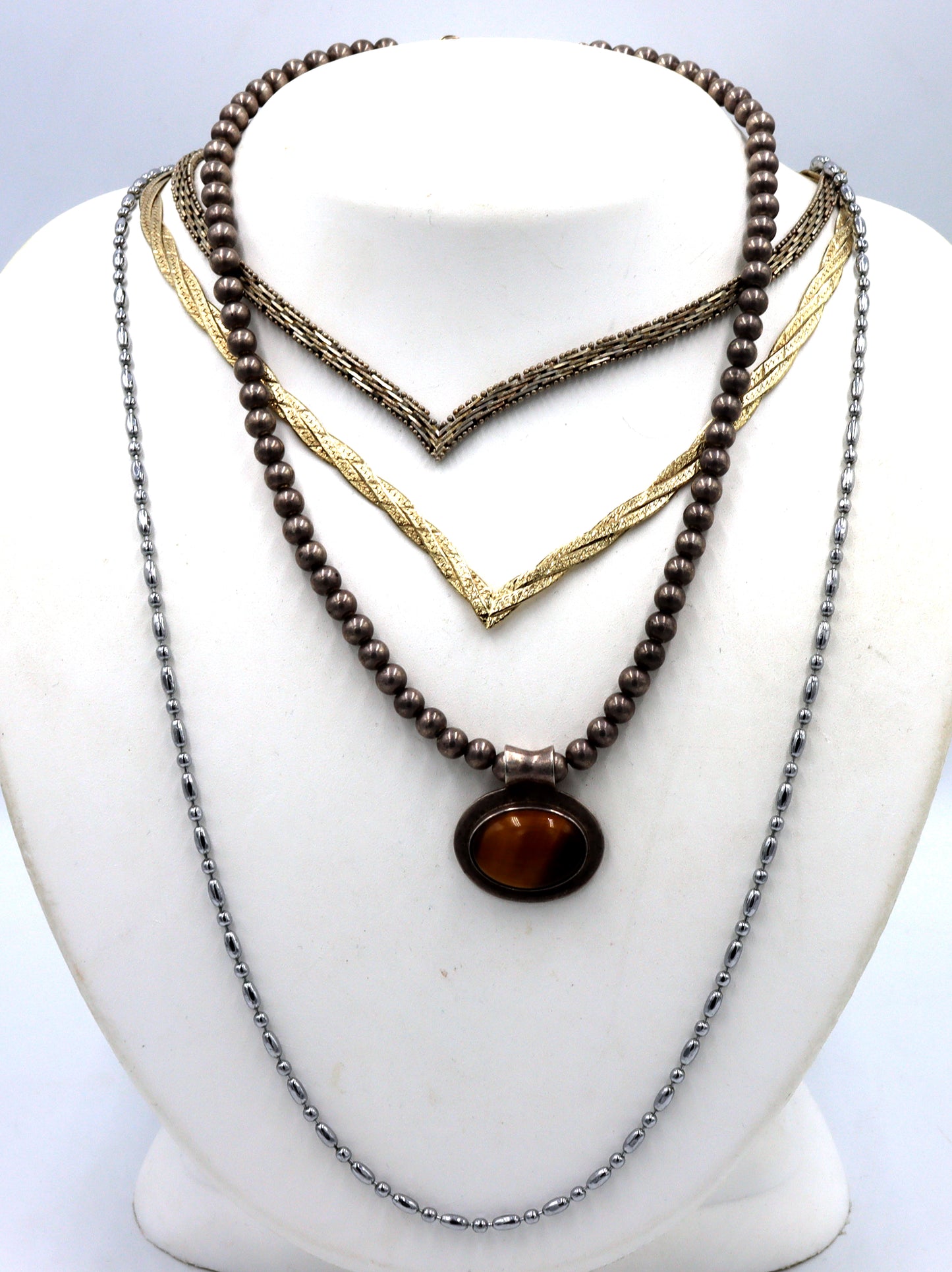 Group lot of 4 Vintage 925 sterling silver necklaces