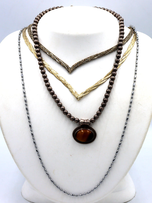 Group lot of 4 Vintage 925 sterling silver necklaces