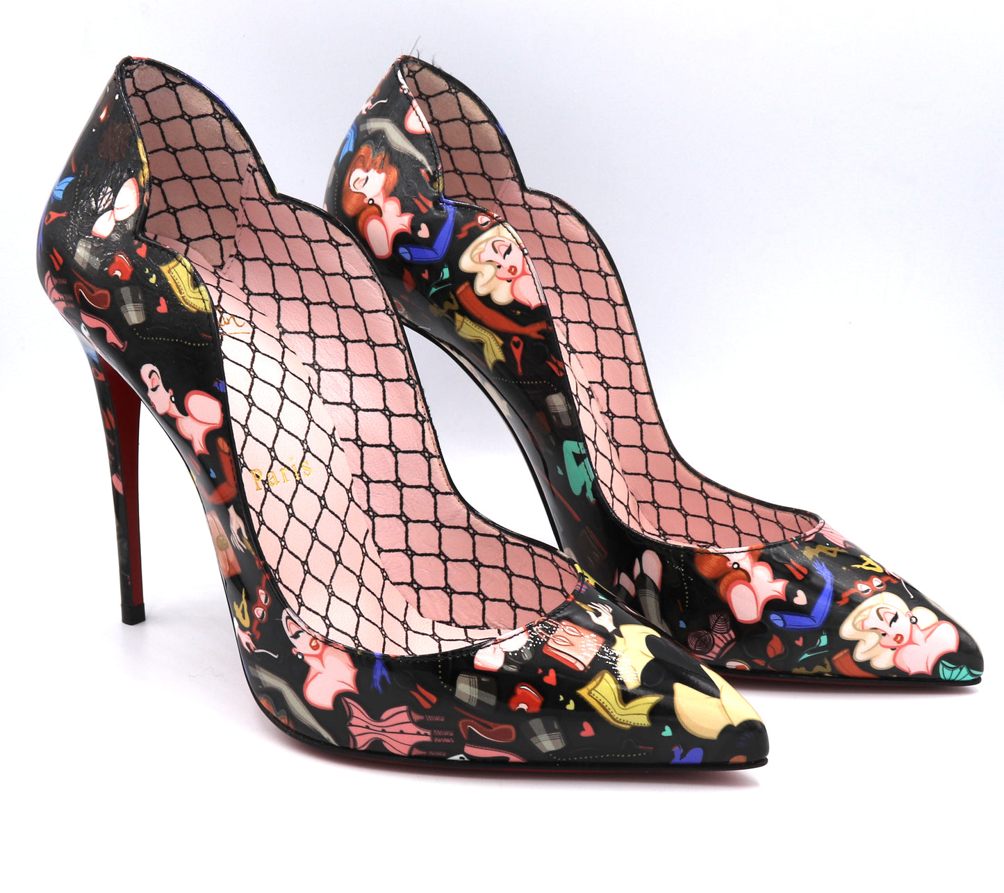 Christian Louboutin Hot chick black Fetish print leather Pumps