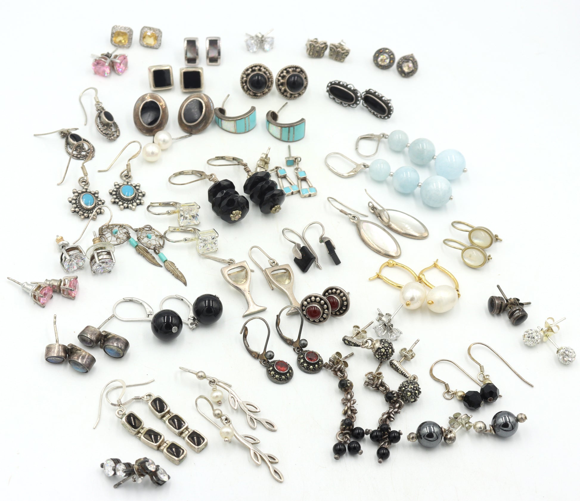 Group lot of Vintage 925 sterling silver earrings