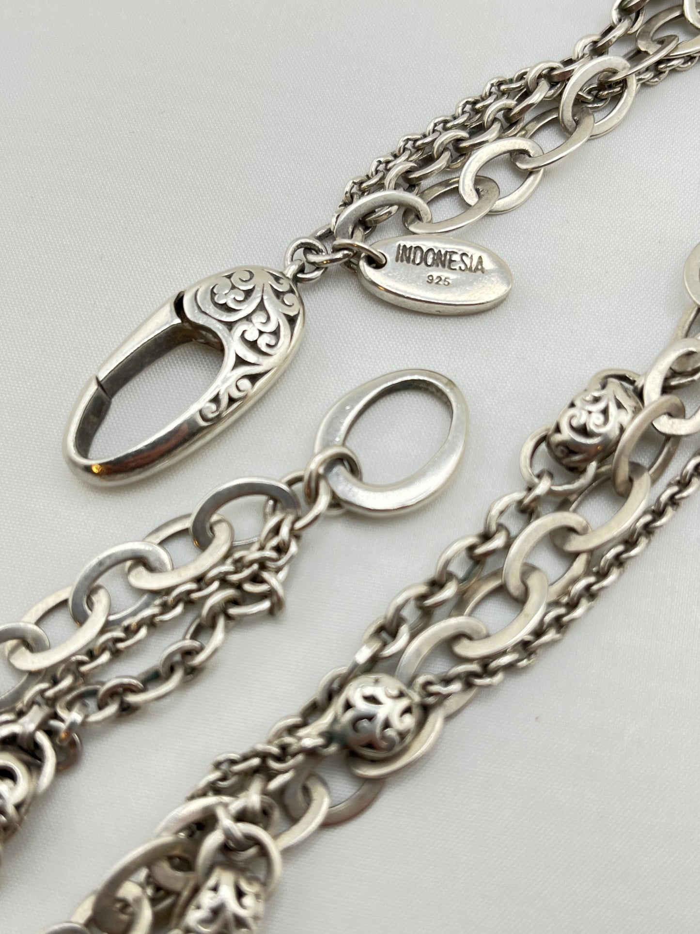 925 Sterling Silver Vintage Rare Lois Hill Multi Strands Chain Style Necklace