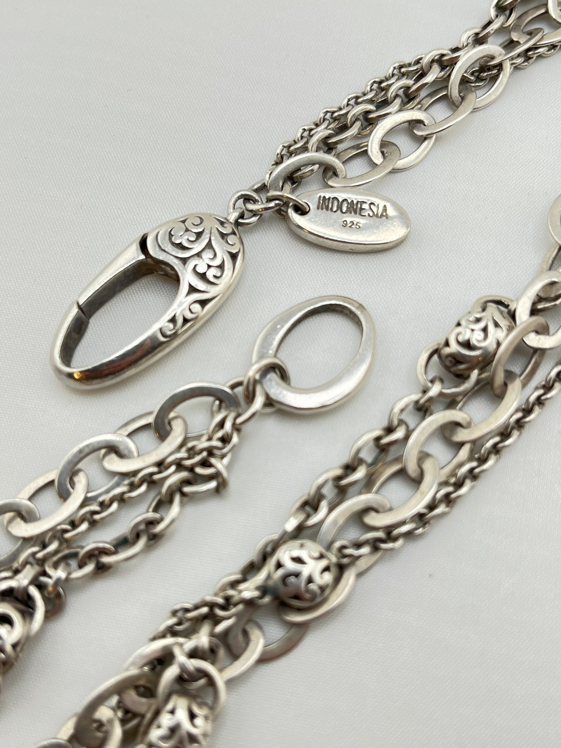 925 Sterling Silver Vintage Rare Lois Hill Multi Strands Chain Style Necklace