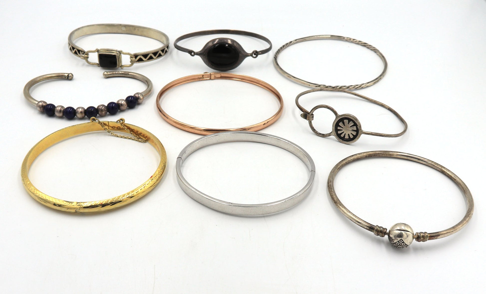 Group lot of Vintage 925 sterling silver bangles