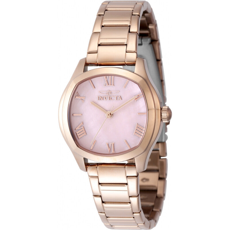 Invicta Wildflower Womens Quartz Pink Dial Rose Gold Tone Stainless Steel Watch