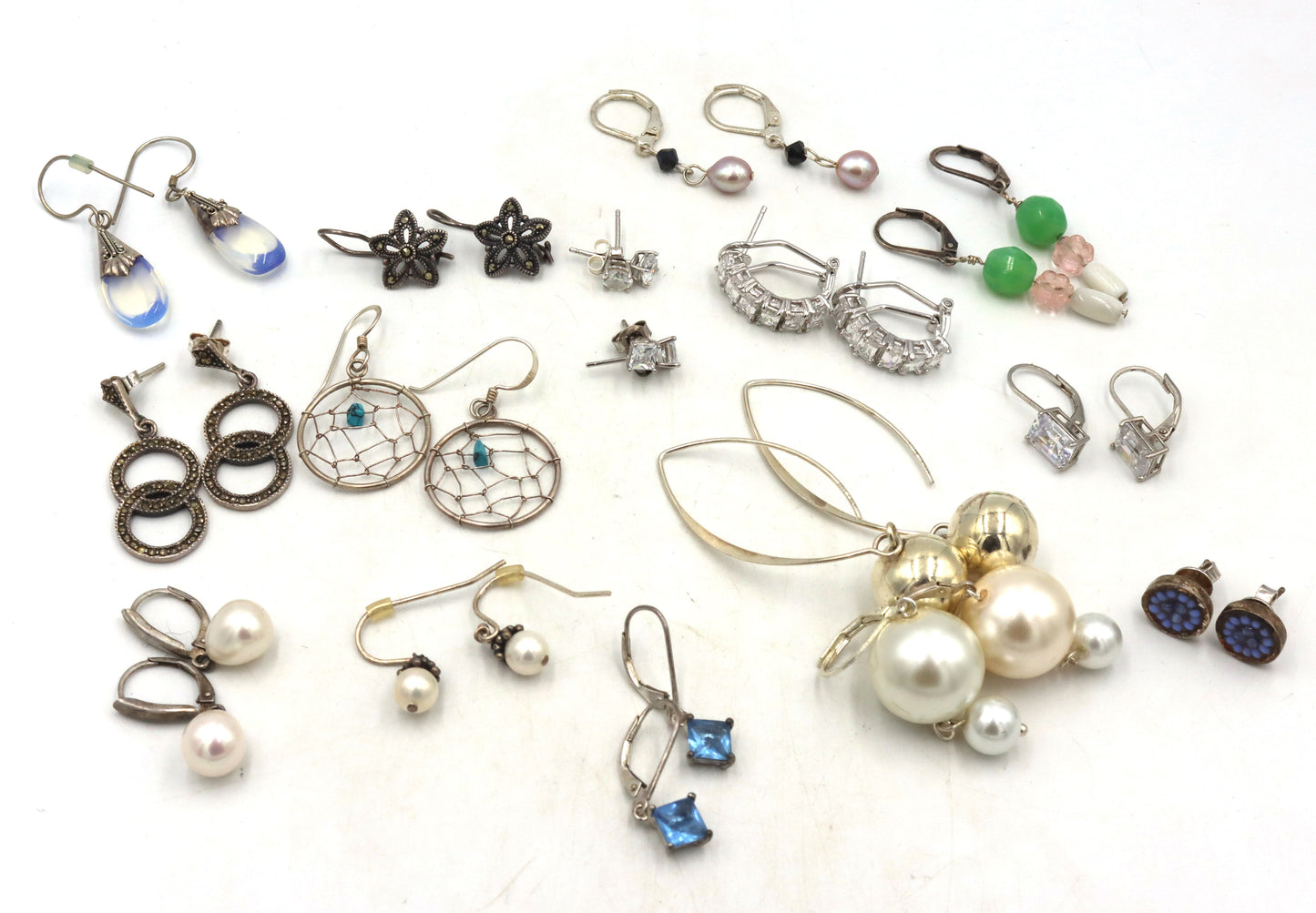 Group lot of vintage 925 sterling silver earrings