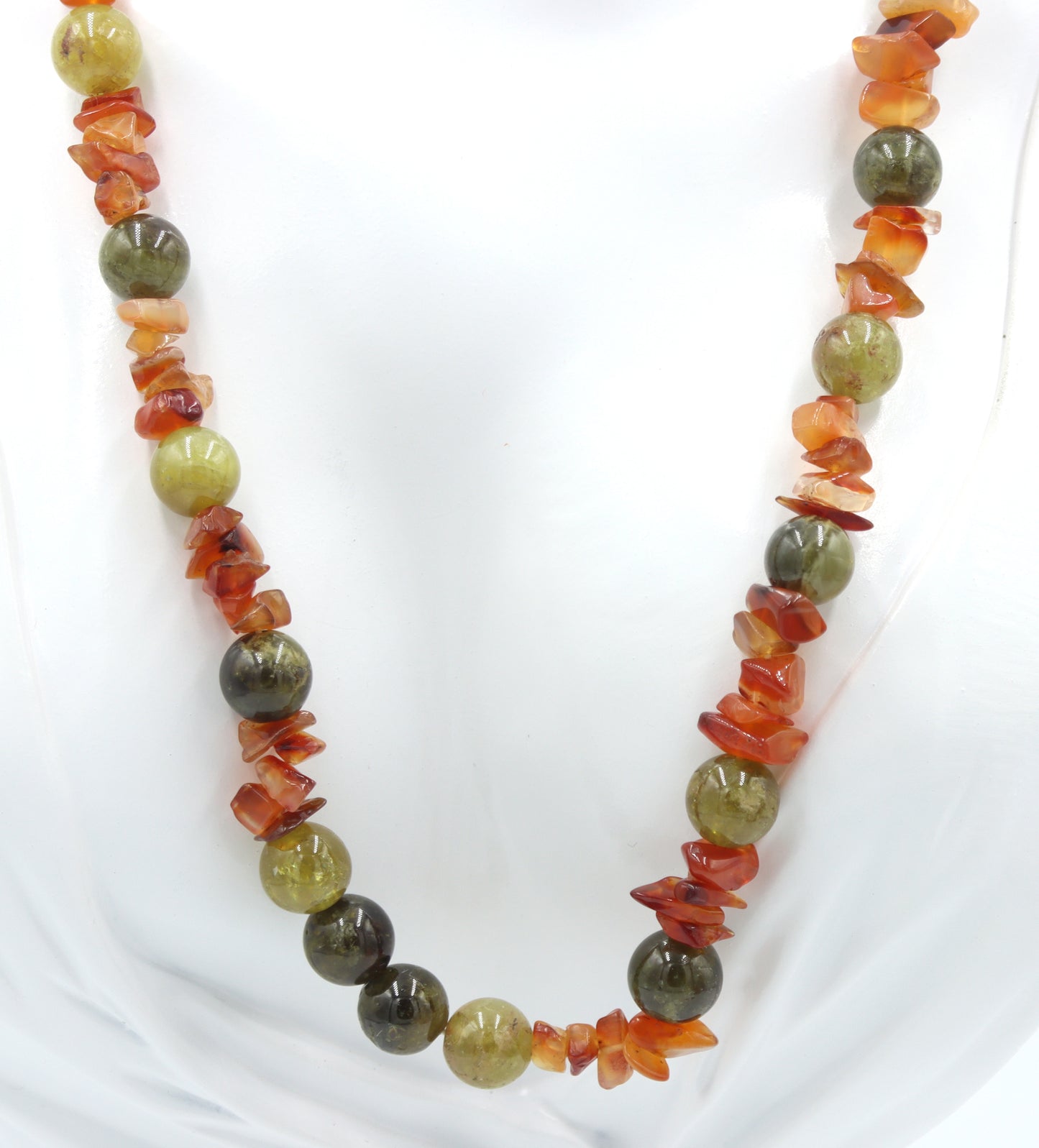 Set of Amber and Jade necklace with dangle earrings